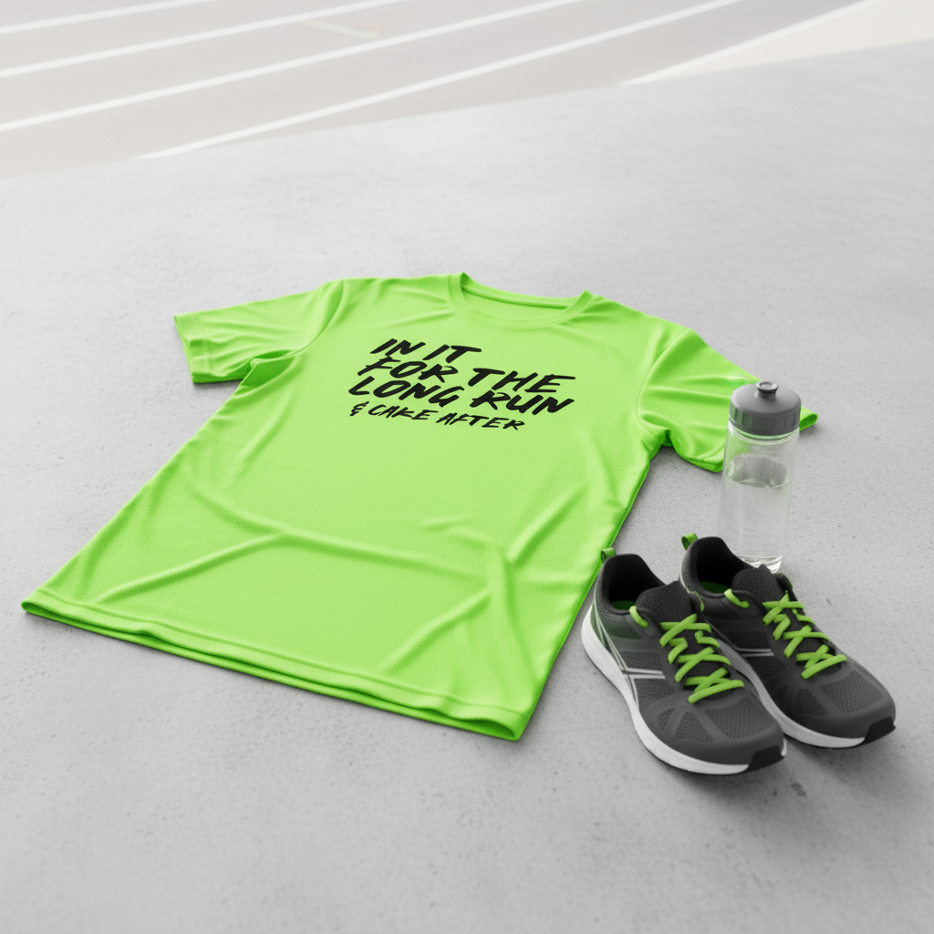 In it for the long run. Running shirt product photo